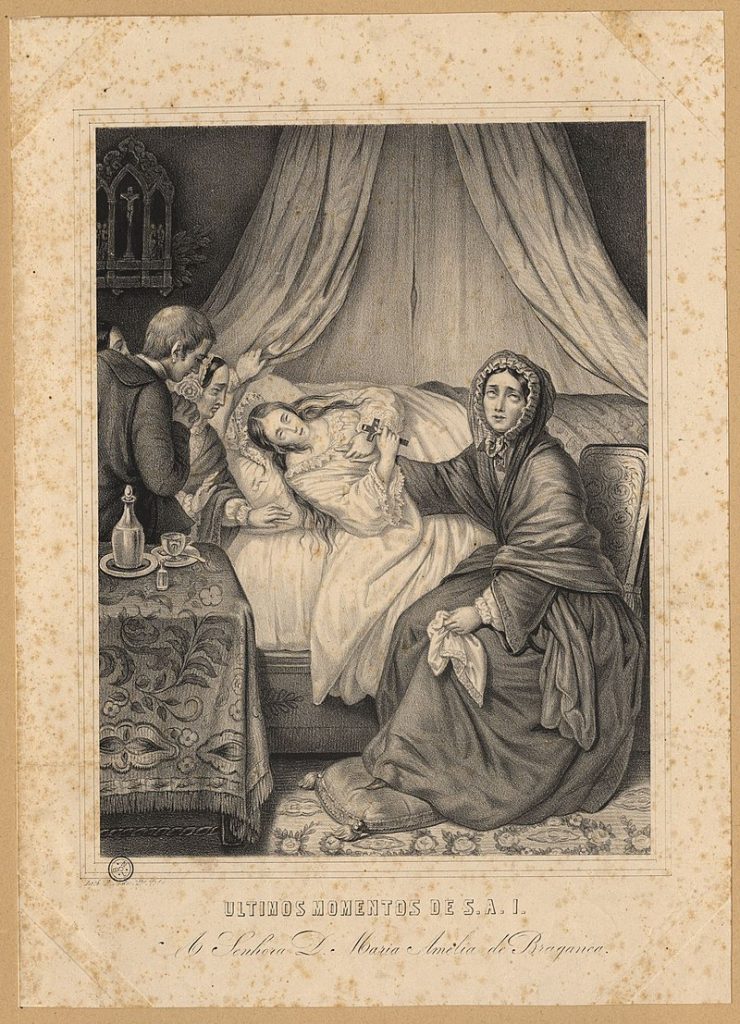 Retrato de Maria Amélia em seu leito de morte